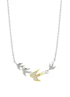 Preciosa Stříbrný náhrdelník Vlaštovka s kubickými zirkony 5372Y00