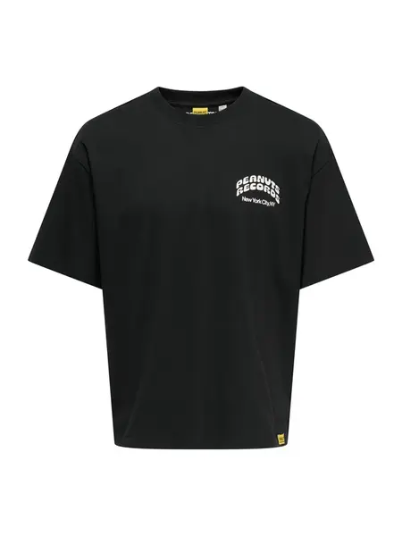 Only & Sons Tričko 'ONSPEANUTS'  čierna / biela