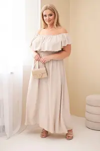 Maxi šaty s volánem a elastickým pasem