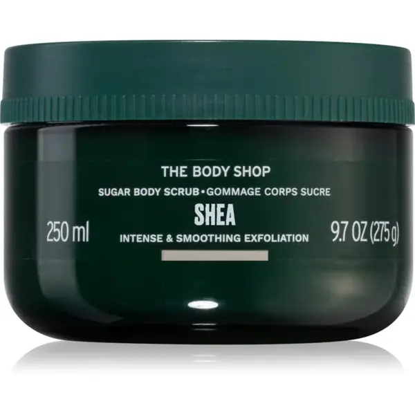 The Body Shop Shea Body Scrub cukrový tělový peeling s bambuckým máslem 250 ml