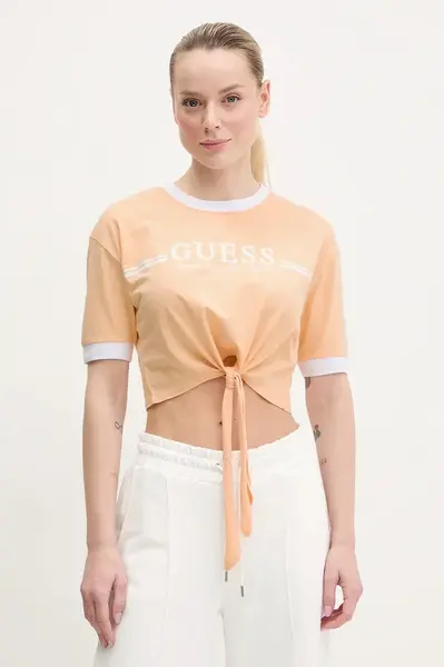 Bavlněné tričko Guess oranžová barva, V5GI05 I3Z14