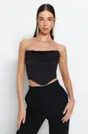 Trendyol Black Crop Lined Corset Detailed Knitted Bustier