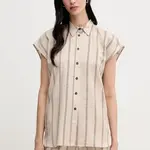 Košile Marc Aurel dámská, béžová barva, regular, s klasickým límcem, 6302-1002-93421