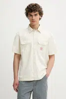 Bavlněná košile Levi's SS DALTON WORKER WW pánská, béžová barva, relaxed, s klasickým límcem, 001TA