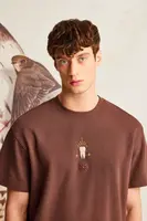 Tričko Medicine pánské, hnědá barva, s potiskem