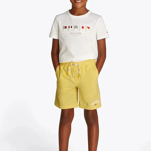 Kraťasy Tommy Hilfiger žlutá barva, KB0KB09642