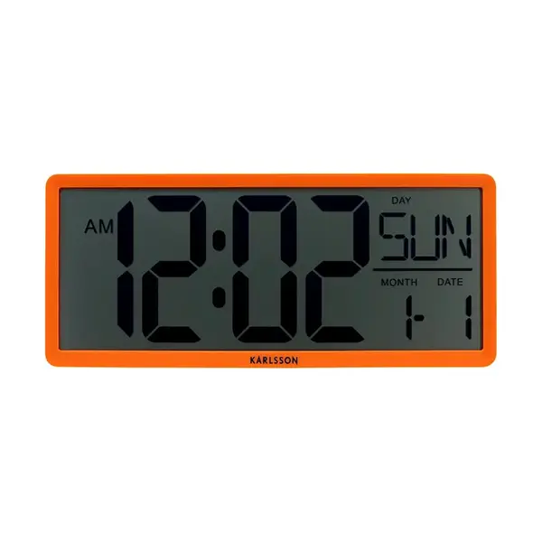 Nástěnné hodiny Karlsson Retro LCD oranžová barva