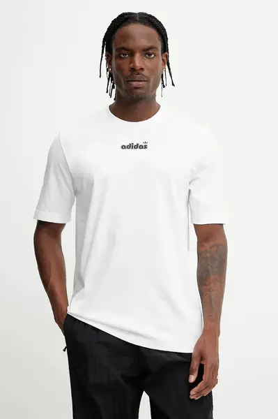 Bavlněné tričko adidas Originals GRFX Tee pánské, bílá barva, s potiskem, JC8379