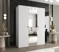 Šatní skříň Abi Parma 2 Rozměry: 150 cm, Pásky / úchyty: Černá, Barva korpusu + barva dveří: Bílá + Bílá