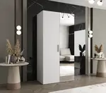 Šatní skříň Abi Bari 2 Rozměry: 100 cm, Pásky / úchyty: Kašmír, Barva korpusu + barva dveří: Bílá + Bílá