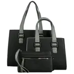 Módní dámský koženkový set kabelek Shanya, černý