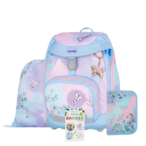 Oxybag OXY SHERPY - školní set Kolibřík 4 ks: batoh, penál, sáček, placky