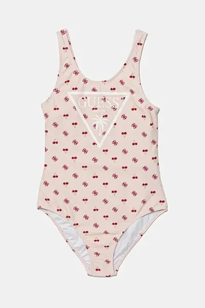 Jednodílné dětské plavky Guess béžová barva, J5GZ47 MC052