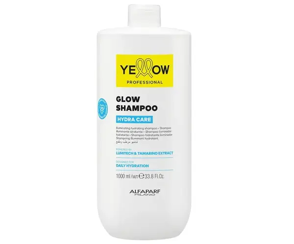 Rozjasňující hydratační šampon pro vlasy bez lesku Yellow Professional Hydra Care Glow Shampoo - 1000 ml + dárek zdarma