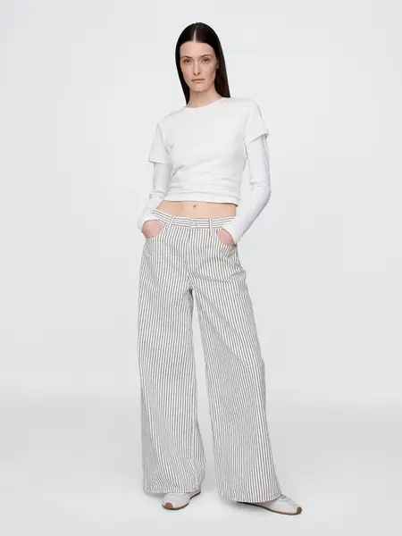 GAP Džíny Stripe Baggy - Dámské