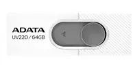 ADATA Flash Disk 64GB USB 2.0 Dash Drive UV220, White/Gray