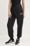Kalhoty adidas Essentials Linear dámské, černá barva, hladké, JC5948