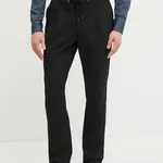 Kalhoty Michael Kors pánské, černá barva, ve střihu chinos, CF4303TENP