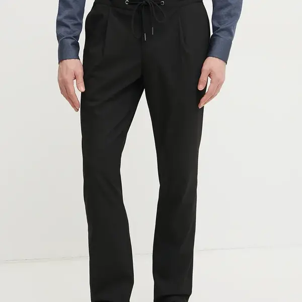Kalhoty Michael Kors pánské, černá barva, ve střihu chinos, CF4303TENP