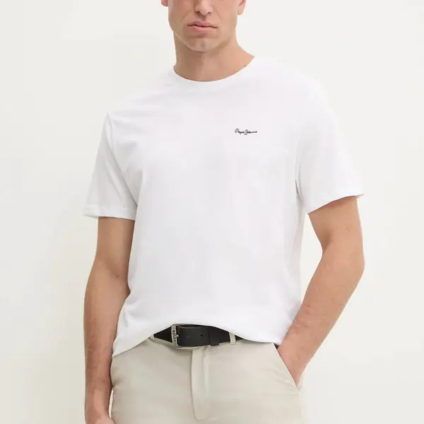 Bavlněné tričko Pepe Jeans CONTRAST CONNOR bílá barva, PM509933