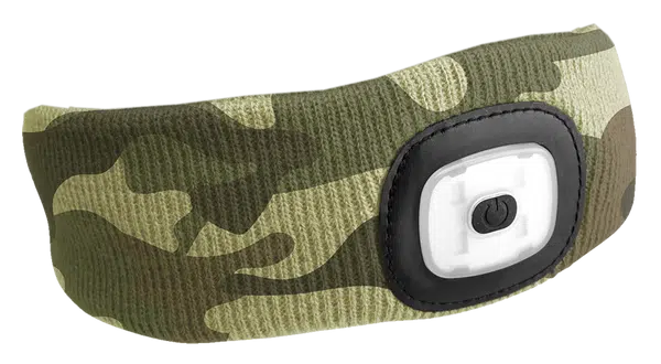 Čelenka s čelovkou 180 lm, nabíjecí USB, univerzální velikost, černá - SIXTOL Barva: maskáčová