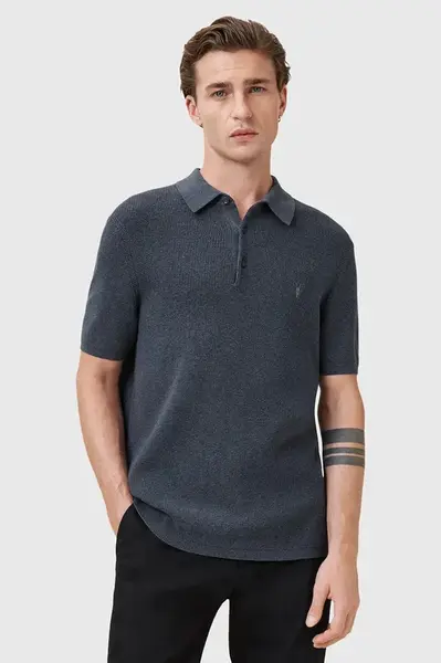 Polo tričko z vlněné směsi AllSaints ASPEN