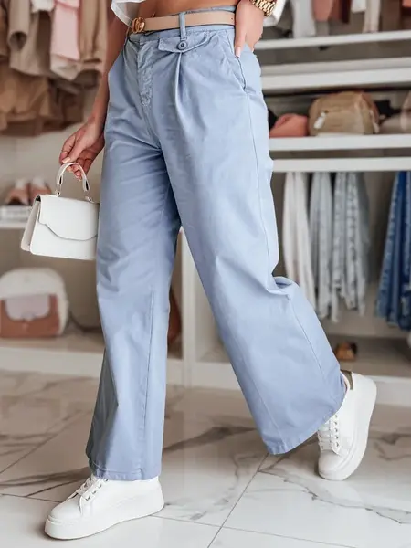 Dámské kalhoty wide leg MOBISKA modré