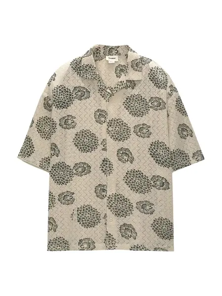 Pull&Bear Košeľa  tmelová / čierna