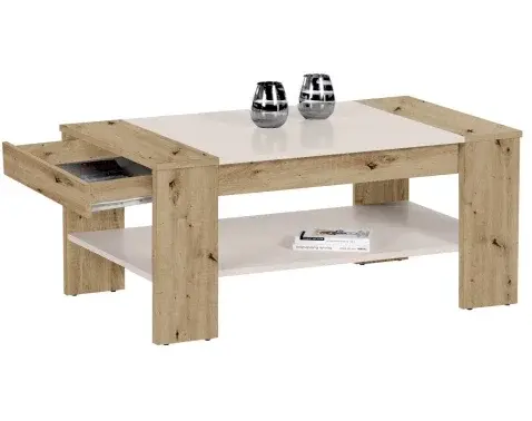 Konferenční stolek Finley Plus, dub artisan/béžový kašmír