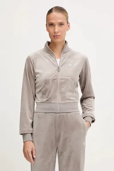 Velúrová mikina Guess COUTURE
