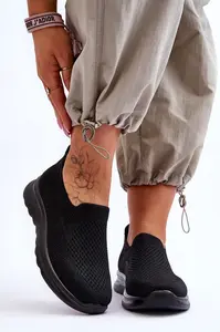 EVENTO Dámské textilní nazouvací tenisky černé Adiora