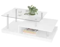 Konferenční stolek Memphis, lesklý bílý