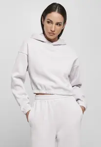 Dámská krátká oversized mikina s kapucí soft lila