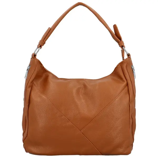 Trendy dámská koženková kabelka na rameno Enwy, hnědá