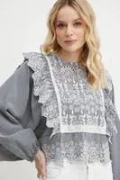 Halenka Weekend Max Mara dámská, tmavomodrá barva, vzorovaná, 2515111011600