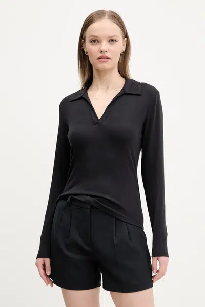 Tričko s dlouhým rukávem Abercrombie & Fitch černá barva, KI139-5208