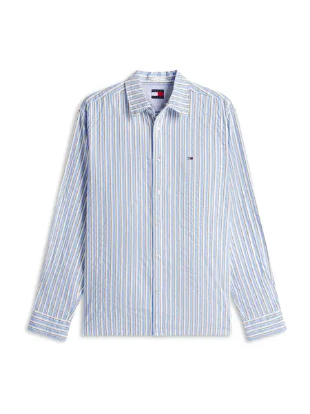 Tommy Jeans Košeľa  svetlomodrá / hnedá / biela