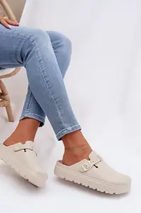 EVENTO dámské pantofle s přezkou béžové Larinie