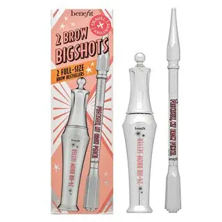 Benefit 2 Brow Bigshots dárková sada pro úpravu obočí 4 Warm Deep Brown 7 ml + 0,08 g