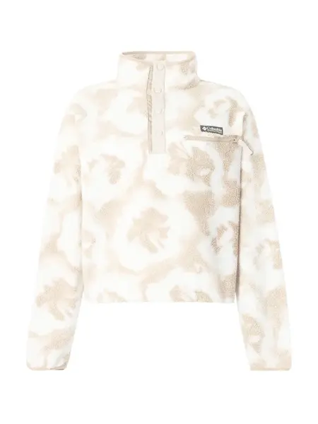 COLUMBIA Športový sveter 'Helvetia™ II'  piesková / tmavobéžová / biela