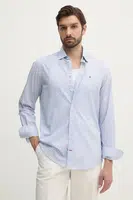Bavlněná košile Tommy Hilfiger modrá barva, regular, s klasickým límcem, MW0MW38960