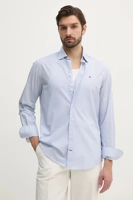 Bavlněná košile Tommy Hilfiger modrá barva, regular, s klasickým límcem, MW0MW38960