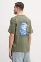 Bavlněné tričko Tommy Hilfiger zelená barva, s potiskem, MW0MW38643