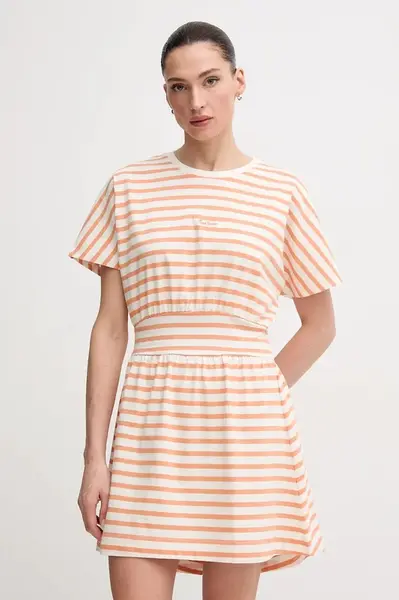 Bavlněné šaty Pepe Jeans VANIA oranžová barva, mini, PL953744