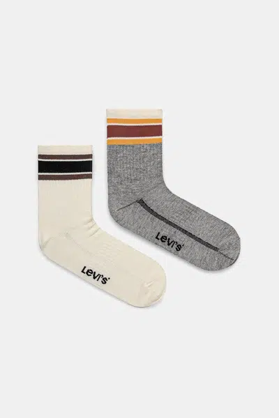 Ponožky Levi's 2-pack béžová barva, 37157-1223