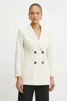 Blazer s příměsí vlny Marella béžová barva, dvouřadový, 2423046052200