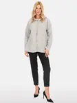 PERSO Woman's Women's jacket with a hood made of shearling fabric ,  color
