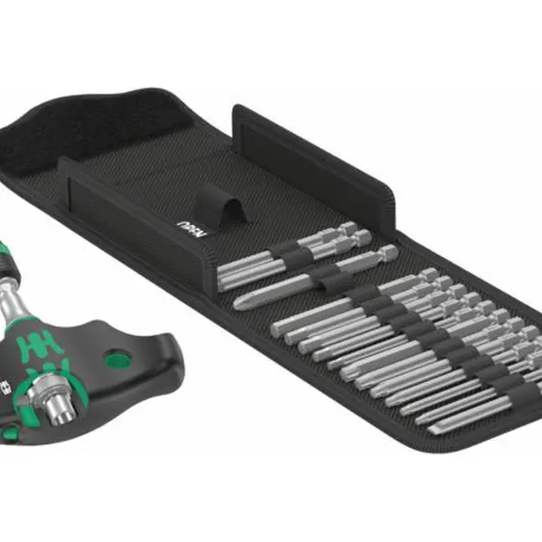 Wera 057473 Šroubovací bity s T-rukojetí Kraftform Kompakt 400 RA Imperial Set 1 (Sada 17