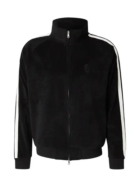 JACK & JONES Prechodná bunda 'JCOATHLETICO'  čierna / biela