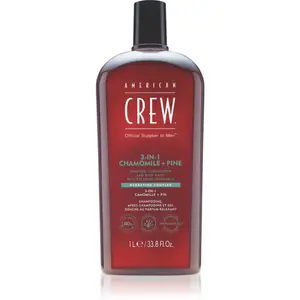 American Crew 3 in 1 Chamimile + Pine 3 v 1 šampón, kondicionér a sprchový gél pre mužov 1000 ml